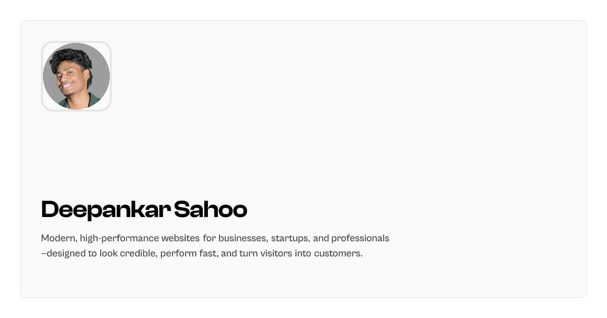 Deepankar Sahoo — Full Stack Developer
